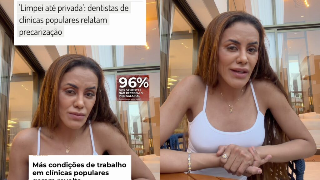 “Vi pessoas ganhando R$ 25”: Dra. Amanda Honorato denuncia condições precárias de trabalho enfrentadas por dentistas